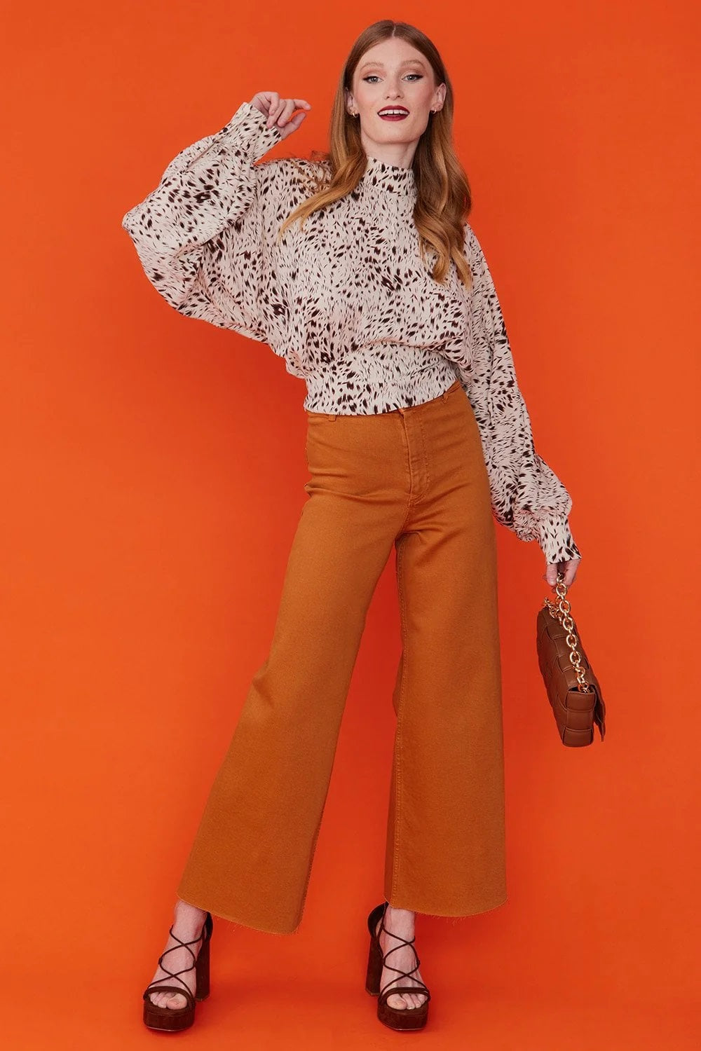 Seidenbluse Tiermuster
